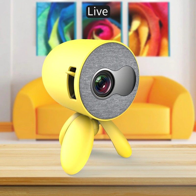 Міні відео-проектор світлодіодний з динаміком YG220 з регульованою підставкою триноги та підтримкою 1080P Жовтий