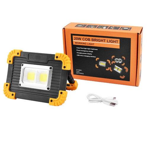 Прожектор світлодіодний MHZ L812-20W-2COB-1W з Power Bank