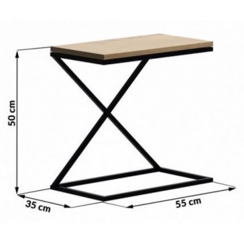 Приліжковий столик у стилі Loft NS-1478 530x550x300 мм Черный