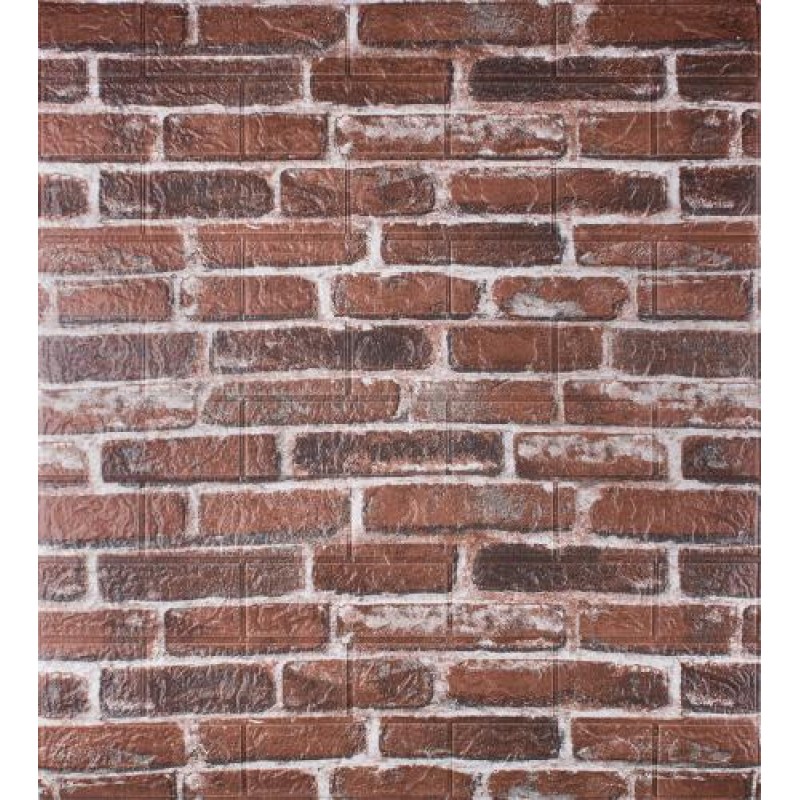 Самоклеюча декоративна 3D панель 3D Loft Катеринославська цегла 700x770x3 мм Червоний (278)