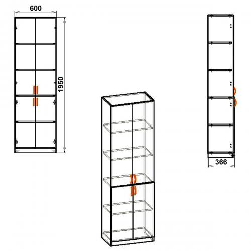 Шафа офісна Компанит КШ-6 Горіх Екко Шафа офісна Компанит КШ-6 Горіх Екко