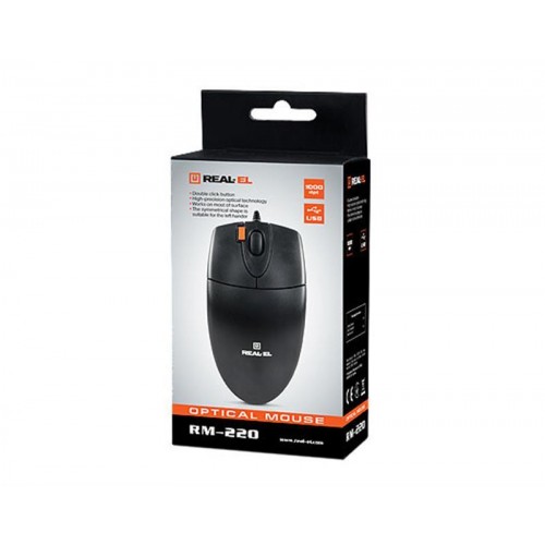 Миша REAL-EL RM-220 Black USB в інтернет супермаркеті PbayMarket!
