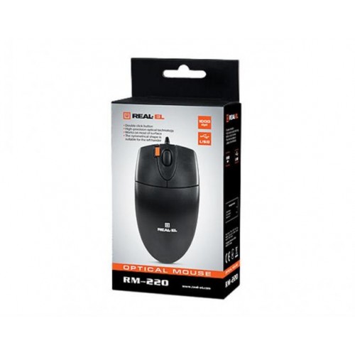 Миша REAL-EL RM-220 Black USB в інтернет супермаркеті PbayMarket!