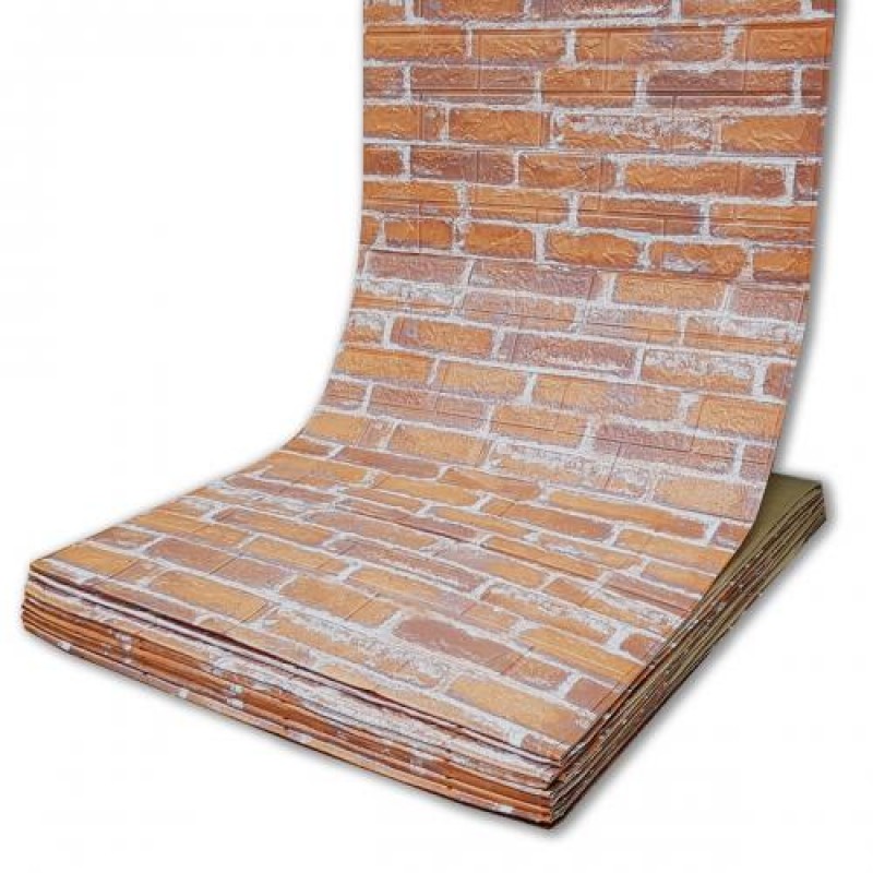 Самоклеюча декоративна 3D панель під катеринославську цеглу в рулоні 3D Loft 3080x700x3 мм Рудий