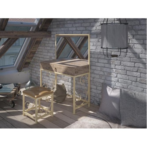 Трюмо з пуфом Tenero Бетіс Бежевий/дуб корабельний лейбл (1000002150) Трюмо з пуфом Tenero Бетіс Бежевий/дуб корабельний лейбл (1000002150)