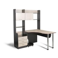 Стіл комп'ютерний Тиса Мебель СК-12 Венге Молочний 1845x1400x1480 мм