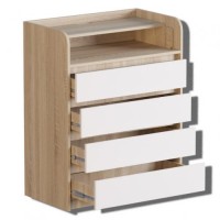 Комод пеленальний Еверест Мікс Телескопи 80х45х101 см Сонома + Білий Комод пеленальний Еверест Мікс Телескопи 80х45х101 см Сонома + Білий