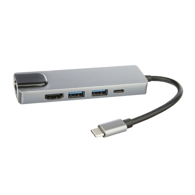Док-станція RIAS BYL-2007 5в1 USB Type C - PD/USB/HDMI/RJ-45 (3_00418)