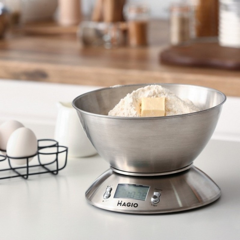 Кухонні ваги з чашею до 5 кг MAGIO MG-695 з таймером та термометром