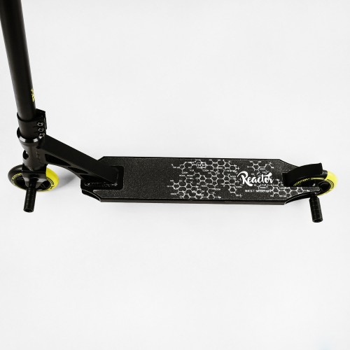 Самокат трюковий пеги алюмінієвий диск та дека колеса Best Scooter Reactor HIC-система PU Black and yellow (112771)