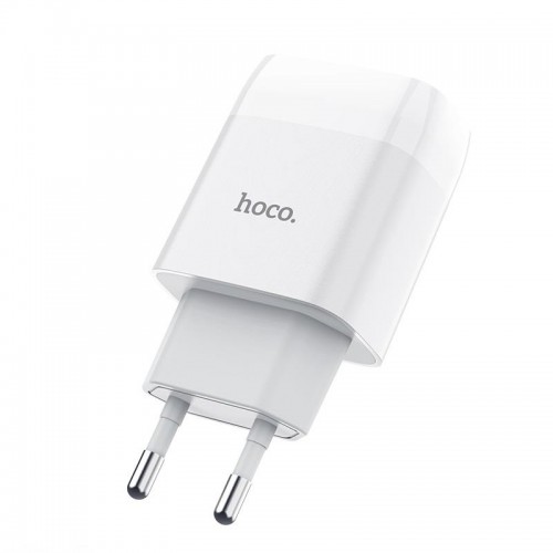Зарядний пристрій Hoco C72A Glorious (1USB, 2.1А) White (6931474713018) + кабель Type-C в інтернет супермаркеті PbayMarket!