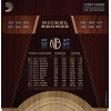 Струни для акустичної гітари D'Addario NB1047-12 Nickel Bronze Light Acoustic Guitar Strings 10/47