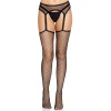 Панчохи-сітка Leg Avenue Net stockings with garter belt One size Black, пояс, підв’язки в інтернет супермаркеті PbayMarket!