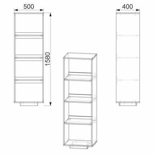 Стелаж Тумба 3 Компанит МГ 5 50х40х158 см Венге темний Стелаж Тумба 3 Компанит МГ 5 50х40х158 см Венге темний