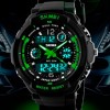 Наручний годинник чоловічий Skmei S-Shock Green 0931 Чорний (1530)