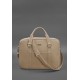 Шкіряна сумка для ноутбука та документів світло-бежева BlankNote