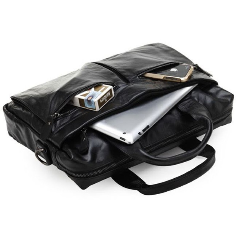 Сумка чоловіча Vintage 14054 для ноутбука та документів Чорна, Чорний