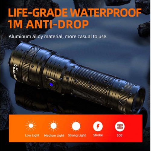 Ліхтар ручний акумуляторний SuperFire L16-T 900 Lumen IP43 Black