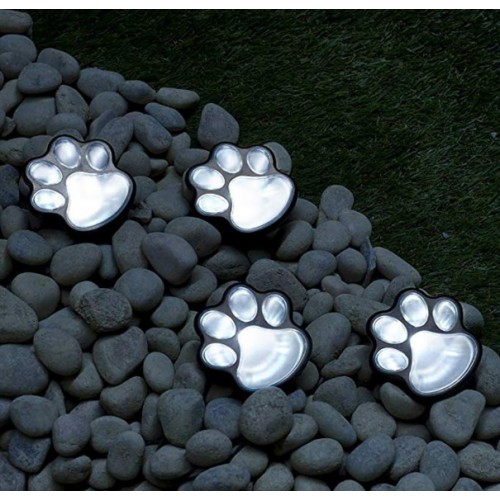 Вуличний автономний світильник на сонячній батареї LED Solar Paw Print Lights DL49 із захистом від вологи As-seen-on-tv Чорний Вуличний автономний світильник на сонячній батареї LED Solar Paw Print Lights DL49 із захистом від вологи As-seen-on-tv Чорний