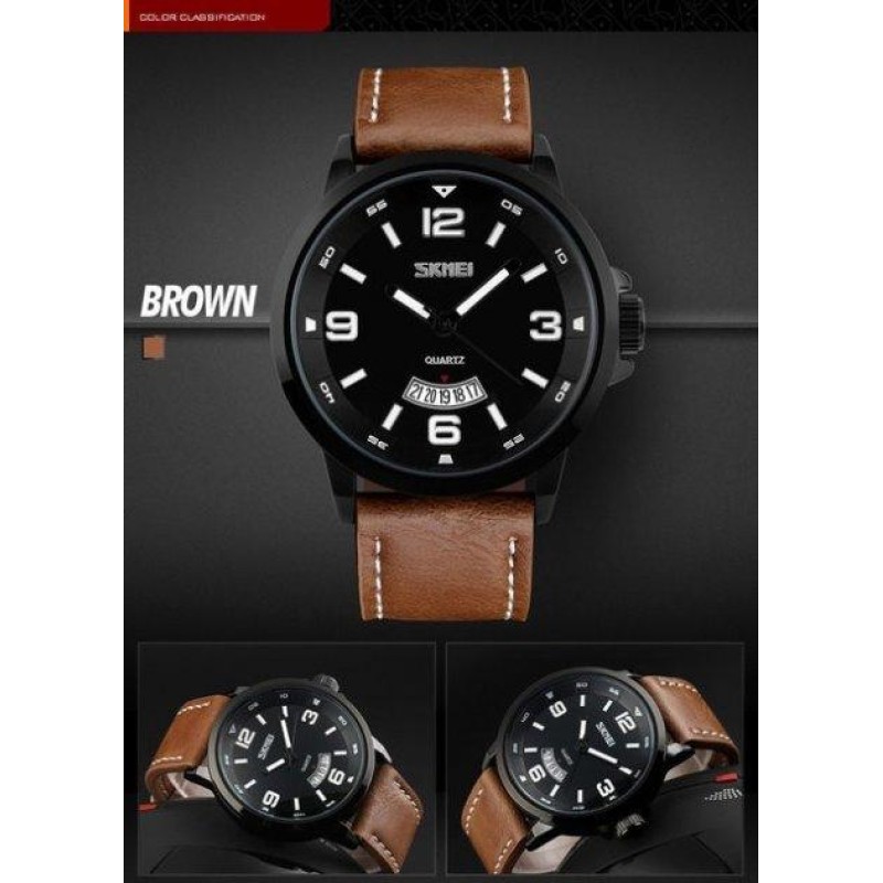 Годинник наручний класичний Skmei 9115 Чорний