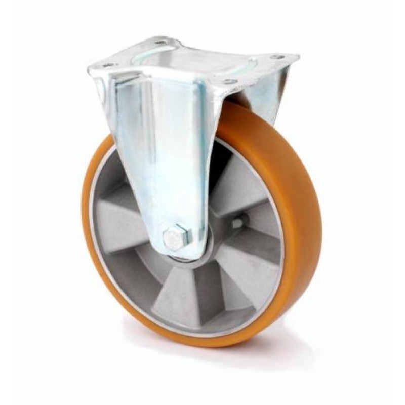 Колесо KAMA не поворотне в середньо посиленому кронштейні Large з панеллю кріплення 160 мм (4407-LR-160-B)