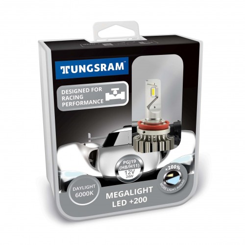 Комплект ламп LED головного світла Tungsram Megalight LED +200 12V H11 24W 6000K (2 шт./коробка) в інтернет супермаркеті PbayMarket!