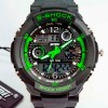 Наручний годинник чоловічий Skmei S-Shock Green 0931 Чорний (077)