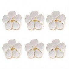 Кільце для серветок Квітка Світ текстилю 6 шт Біло-золотистий