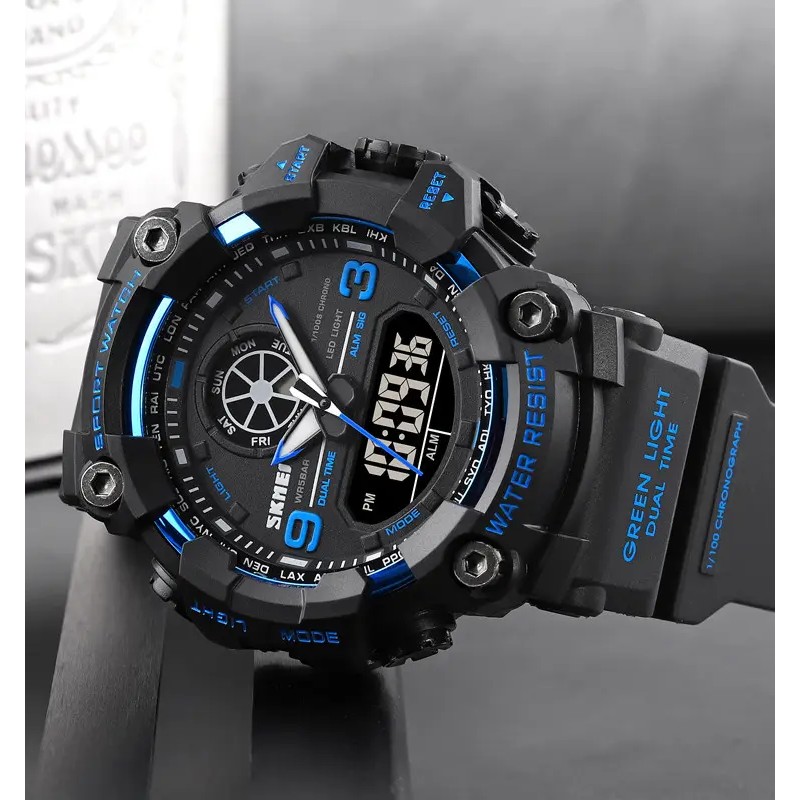 Чоловічий армійський наручний годинник Skmei 1818 Синій