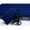 Надувний двоспальний матрац Intex з насосом та 2 подушки 152х203х22 см Синій (68765) в інтернет супермаркеті PbayMarket!