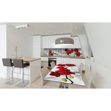 Наклейка вінілова на стіл Zatarga «Червона орхідея шовк» 600х1200 мм Z180390st