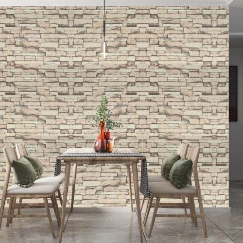 Самоклеюча 3D панель 3D Loft WHS-03 під бежеву катеринославську цеглу в рулоні 20 м 20000x700x3мм