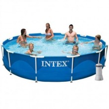 Басейн сімейний Intex з фільтр-насосом 366х76 см 6503 л Синій (28212) Басейн сімейний Intex з фільтр-насосом 366х76 см 6503 л Синій (28212)