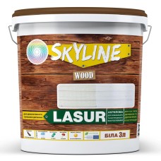 Лазур Skyline Lasur Wood декоративно-захисна для обробки дерева Білий 3 л
