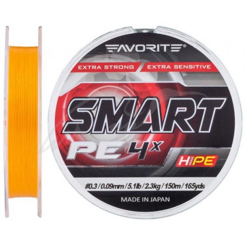 Шнур Favorite Smart PE 4x 150м Помаранчевий 2.5/0.25мм 13кг 29lb (1693-10-21) в інтернет супермаркеті PbayMarket!