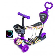 Самокат дитячий Scooter 5 в 1 Flowers 51х76х26 см Різнокольоровий (1954264907)