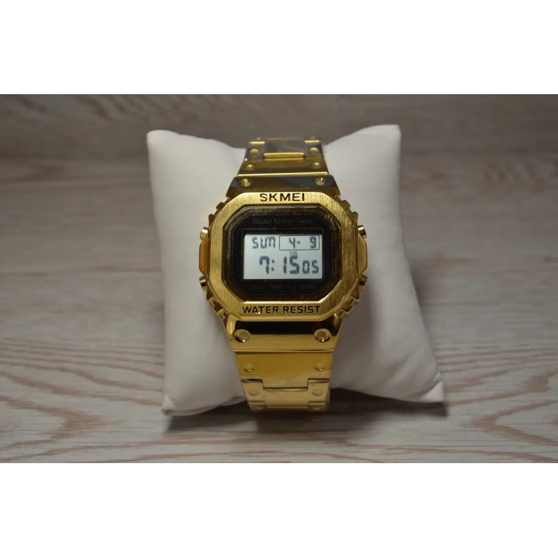 Чоловічий наручний годинник Skmei 1456 Singapore Золотистий