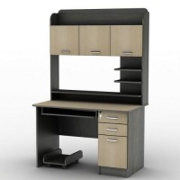 Стіл комп'ютерний Тиса Мебель СУ-12 Венге Молочний 1830x680x1200 мм Стіл комп'ютерний Тиса Мебель СУ-12 Венге Молочний 1830x680x1200 мм