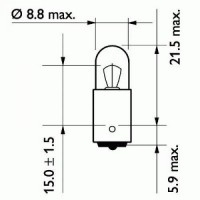 Автолампа ук. PHILIPS 13929CP T4W 24V 4W BA9s