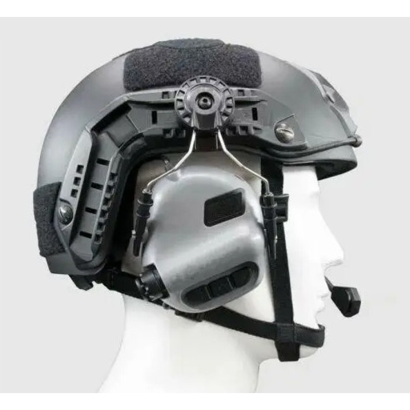 Тактичні активні навушники EARMOR М32Н із кріпленням та гарнітурою під шолом Сірий (1713646566)