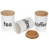 Набір керамічних банок з бамбуковими кришками BonaDi Sugar/Tea/Coffee 3 шт 0,65 л Білий (SK001477) в інтернет супермаркеті PbayMarket!