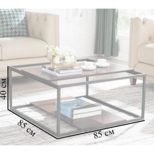 Журнальний столик GoodsMetall у стилі Лофт 850х850х400 ЖС204 Журнальний столик GoodsMetall у стилі Лофт 850х850х400 ЖС204