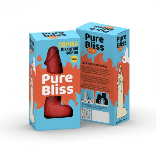 Свічка у вигляді члена Pure Bliss MINI Red 15 см