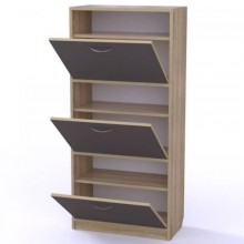 Тумба для взуття Тиса Мебель ТО-112 1 Сонома Графіт 130x60 см