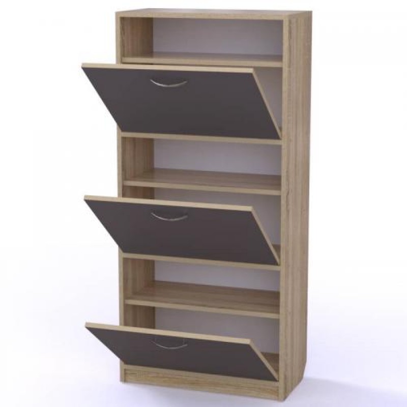 Тумба для взуття Тиса Мебель ТО-112 1 Сонома Графіт 130x60 см