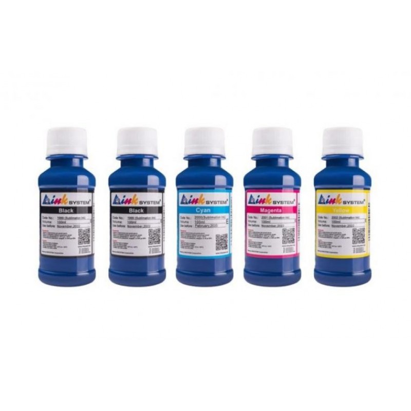 Комплект сублімаційного чорнила INKSYSTEM Epson 30 100 мл 5 шт Різнокольоровий (8916)