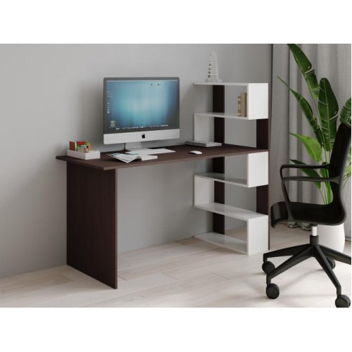 Стіл письмовий Меблева Площа СП-4 141.6х60х123 см Венге + Білий Стіл письмовий Меблева Площа СП-4 141.6х60х123 см Венге + Білий