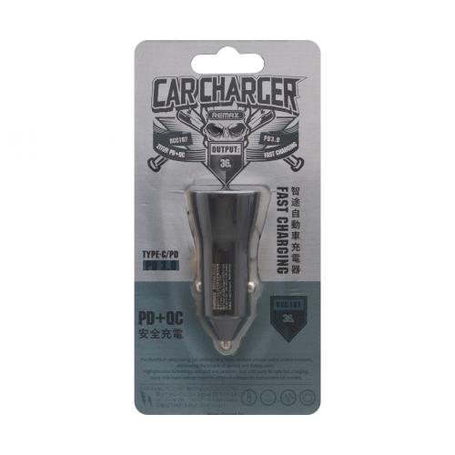 Авто зарядний пристрій Remax RCC107 36w PD QC Чорний Авто зарядний пристрій Remax RCC107 36w PD QC Чорний