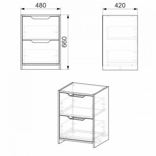 Тумба приліжкова Компанит ПКТ 9 48х42х66 см вільха Тумба приліжкова Компанит ПКТ 9 48х42х66 см вільха
