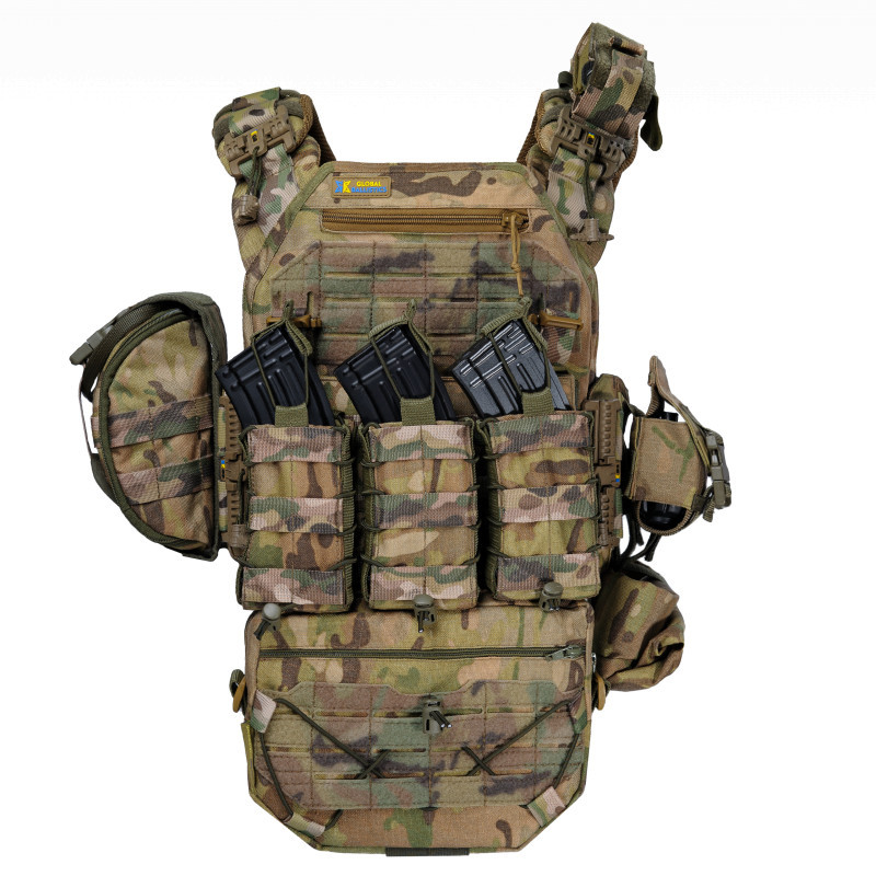 Плитоноска тактична зі швидким скиданням з підсумками No Brand Warmor Gen.3 Pro Max One Size Мультикам (2396567744)